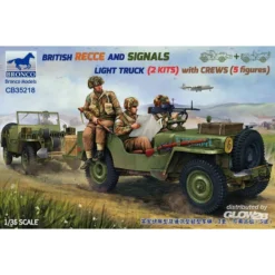 BRITISH RECCE AND SIGNALS LIGHT TRUCK (2 KITS) Met BEMANNINGEN