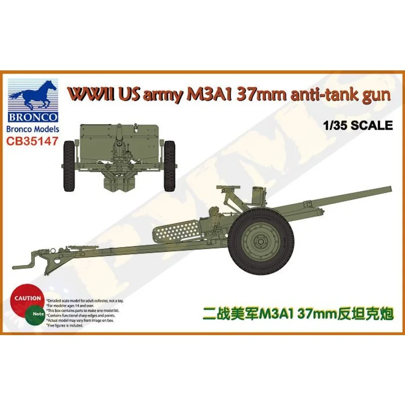 WWII Amerikaanse Leger M3A1 37mm Anti-tank Gun