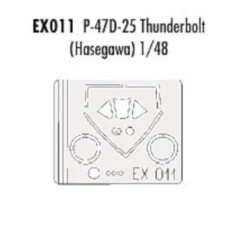 Eduard Republic P-47D-25 Thunderbolt Canopy And Wheels (toebehoren Voor Modelbouwsets Van Hasegawa) (made From Yellow Kabuki Tape Produ