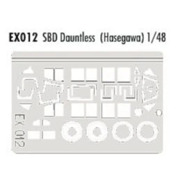 Eduard Douglas SBD Dauntless Canopy And Wheels (toebehoren Voor Modelbouwsets Van Hasegawa) (made From Yellow Kabuki Tape Produced In J
