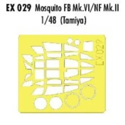 Eduard De Havilland Mosquito Mk.VI/NF.II (toebehoren Voor Modelbouwsets Van Tamiya) (made From Yellow Kabuki Tape Produced In Japan)