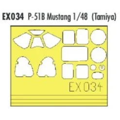 Eduard North American P-51B Mustang (toebehoren Voor Modelbouwsets Van Tamiya) (made From Yellow Kabuki Tape Produced In Japan)