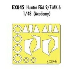 Eduard Hawker Hunter FGA.9/F Mk6 (toebehoren Voor Modelbouwsets Van Academy) (made From Yellow Kabuki Tape Produced In Japan)