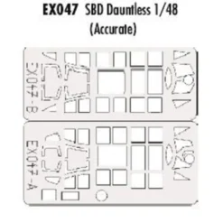 Eduard Douglas SBD Dauntless Canopy And Wheels (toebehoren Voor Modelbouwsets Van Accurate Miniatures) (made From Yellow Kabuki Tape Pr