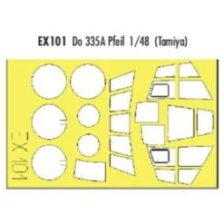 Eduard Dornier Do 335A Pfeil (toebehoren Voor Modelbouwsets Van Tamiya) (made From Yellow Kabuki Tape Produced In Japan)