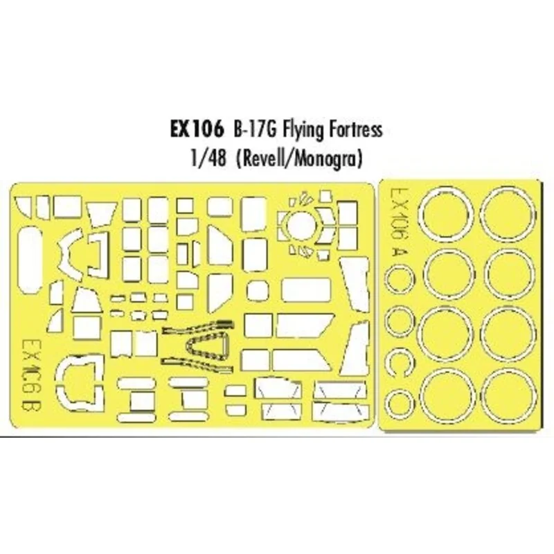 Eduard Boeing B-17G Flying Fortress (toebehoren Voor Modelbouwsets Van Monogram And Revell) (made From Yellow Kabuki Tape Produced In J