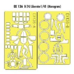 Eduard Consolidated B-24J Liberator (toebehoren Voor Modelbouwsets Van Monogram) (made From Yellow Kabuki Tape Produced In Japan)