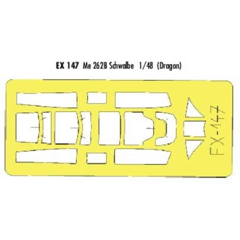 Eduard Messerschmitt Me 262B Schwalbe (toebehoren Voor Modelbouwsets Van Dragon) (made From Yellow Kabuki Tape Produced In Japan)
