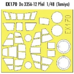 Eduard Dornier Do 335A-12 ′Pfeil′ (toebehoren Voor Modelbouwsets Van Tamiya) (made From Yellow Kabuki Tape Produced In Japan)