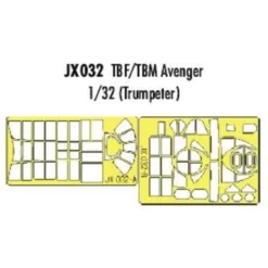 Eduard Grumman TBF-1/Grumman TBM-3 Avenger (toebehoren Voor Modelbouwsets Van Trumpeter) (made From Yellow Kabuki Tape Produced In Japa