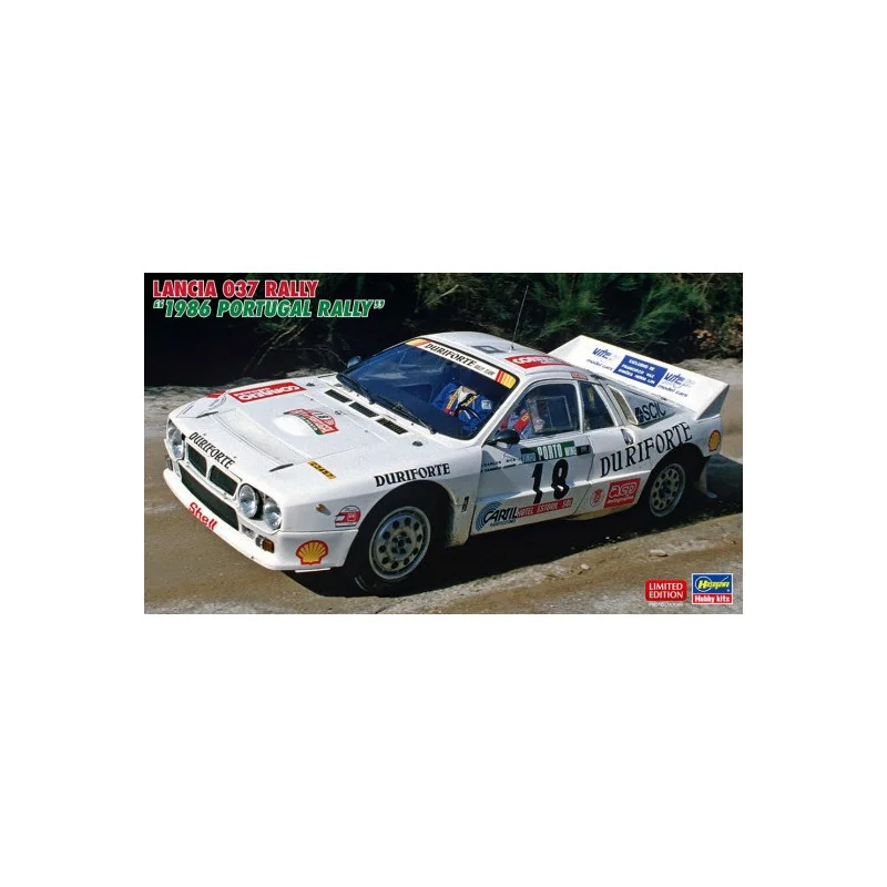 Hasegawa Kunststof Modelauto Rallye Lancia 037 "Rally Van Portugal 1986" 1:24