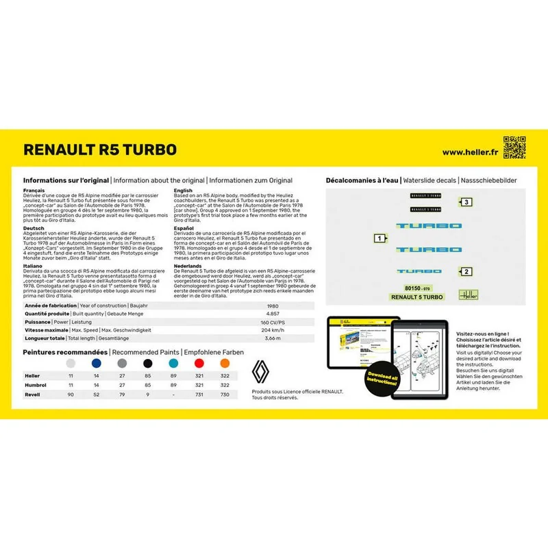 Heller STARTER KIT Renault R5 Turbo - Afbeelding 4