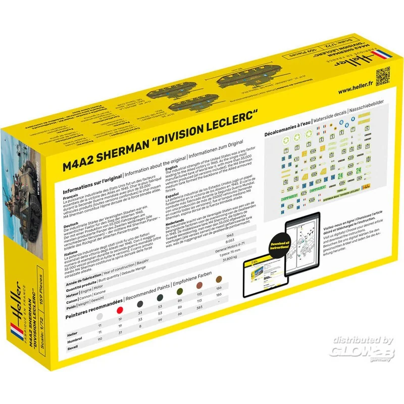 Heller STARTER KIT M4A2 SHERMAN DIVISIE LECLERC - Afbeelding 2