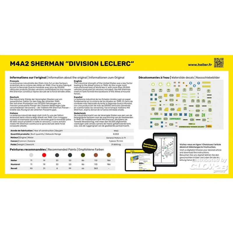 Heller STARTER KIT M4A2 SHERMAN DIVISIE LECLERC - Afbeelding 4