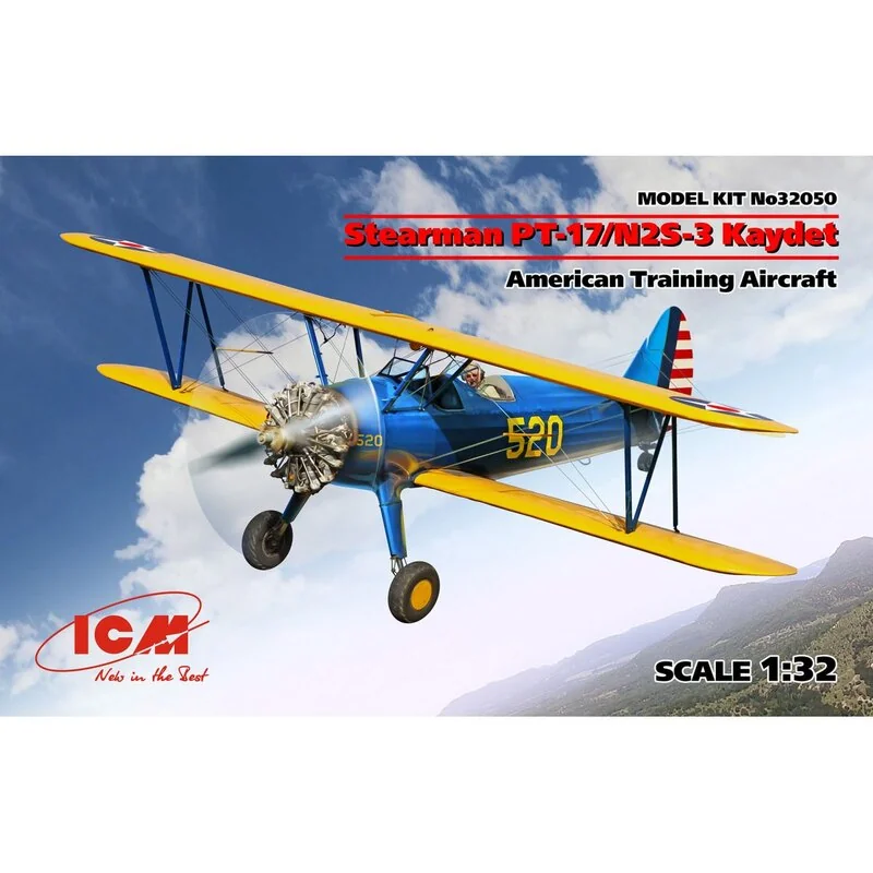 ICM : Stearman PT-17/N2S-3 Kaydet , Amerikaans Trainingsvliegtuig In 1:32