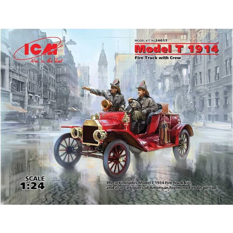 ICM Model T 1914 Brandweerwagen Met Bemanning De Set Omvat De Truck-kit Model T 1914 En Ook