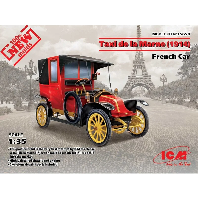 ICM Taxi De La Marne (1914) Franse Auto (100% Nieuwe Mallen)