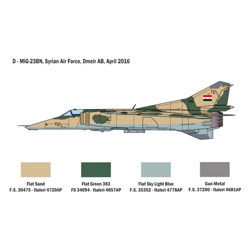 Italeri Mikoyan MiG-23MF / BN FLOGGERSUPER DECALS VOOR 6 VERSIES - KLEURINSTRUCTIES BLAD Ontworpen En Ontwikkeld In Het Laatste Deel Van - Afbeelding 8