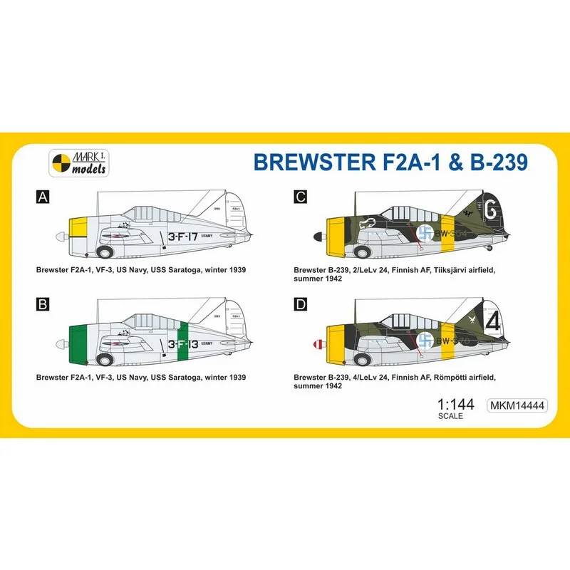 Brewster F2A-1 Buffalo/B-239 'Early Versions' (2in1) (US Navy, Finland) The Stubby Buffalo Fighter, Designed And Built In The La - Afbeelding 2