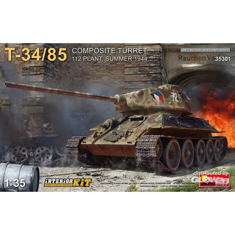T-34-85 Composiet Torentje. 112 Fabriek. Interieurset Zomer 1944