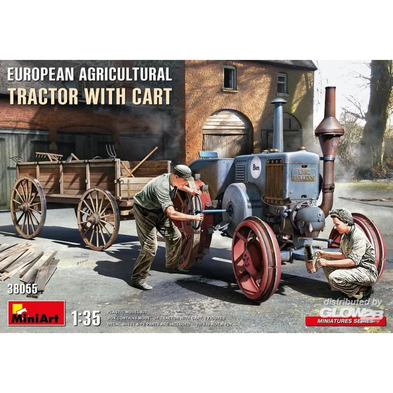 Europese Landbouwtractor Met Kar