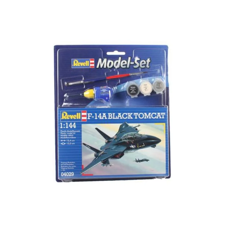 Revell F14A Tomcat Black Model Set - Box Containing The Model, Paints, Brush And Glue - Afbeelding 2