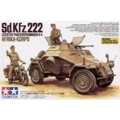 Tamiya Sd.Kfz.222 Afrika Korps With Crew And DKW Motorcycle With Rider