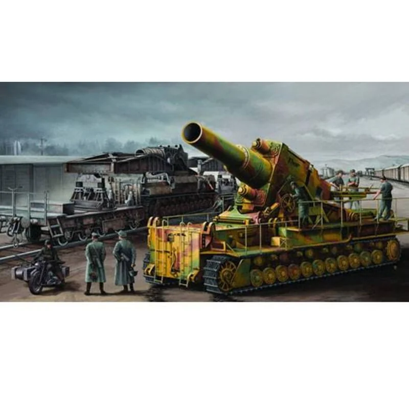 Trumpeter Morser Karl-Great 040/041 On Railway Trucks. 840mm Long, 1251 Pieces On 30 Sprues. 2 X Railways Trucks And 8 Railway Section. - Afbeelding 2