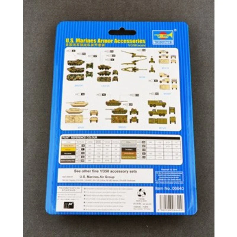 Trumpeter US Marines Armour Accessoires Bevat Elk Twee M1A1 Abrams Tanks, M60A3 Patton Tanks, AAVP-7 Amtracs, LAV-25, MTVR Heavy Trucks, M